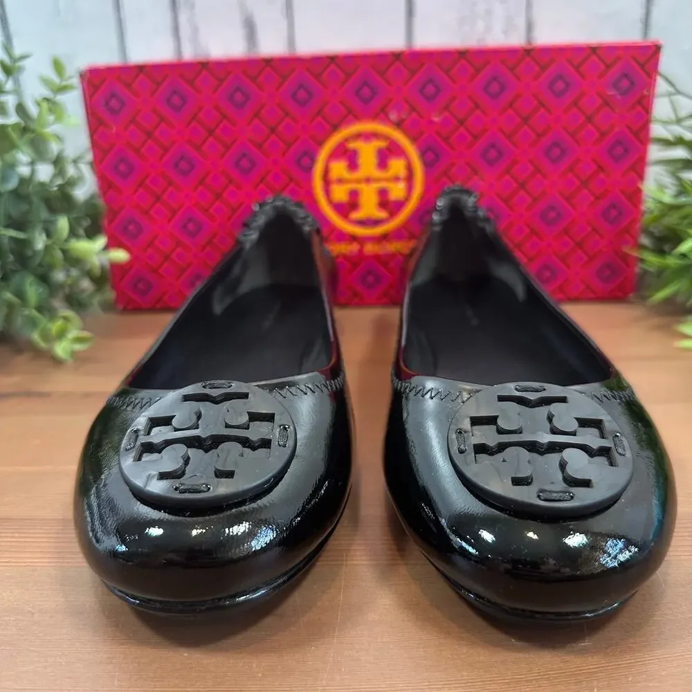 Tory Burch Minnie‎ Travel Patent Leather Ballet Flats Size 5.5